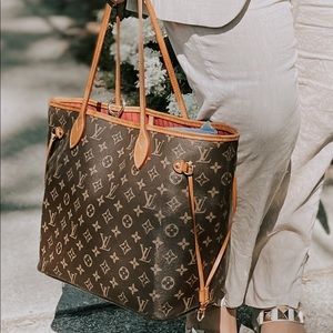 SOLD 100% Authentic Louis Vuitton Neverfull MM HTF *PEONY* inside AR2146